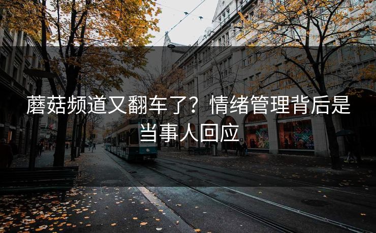 蘑菇频道又翻车了?情绪管理背后是当事人回应